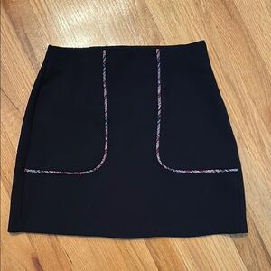 BCBG Black Skirt with Colorful Trim